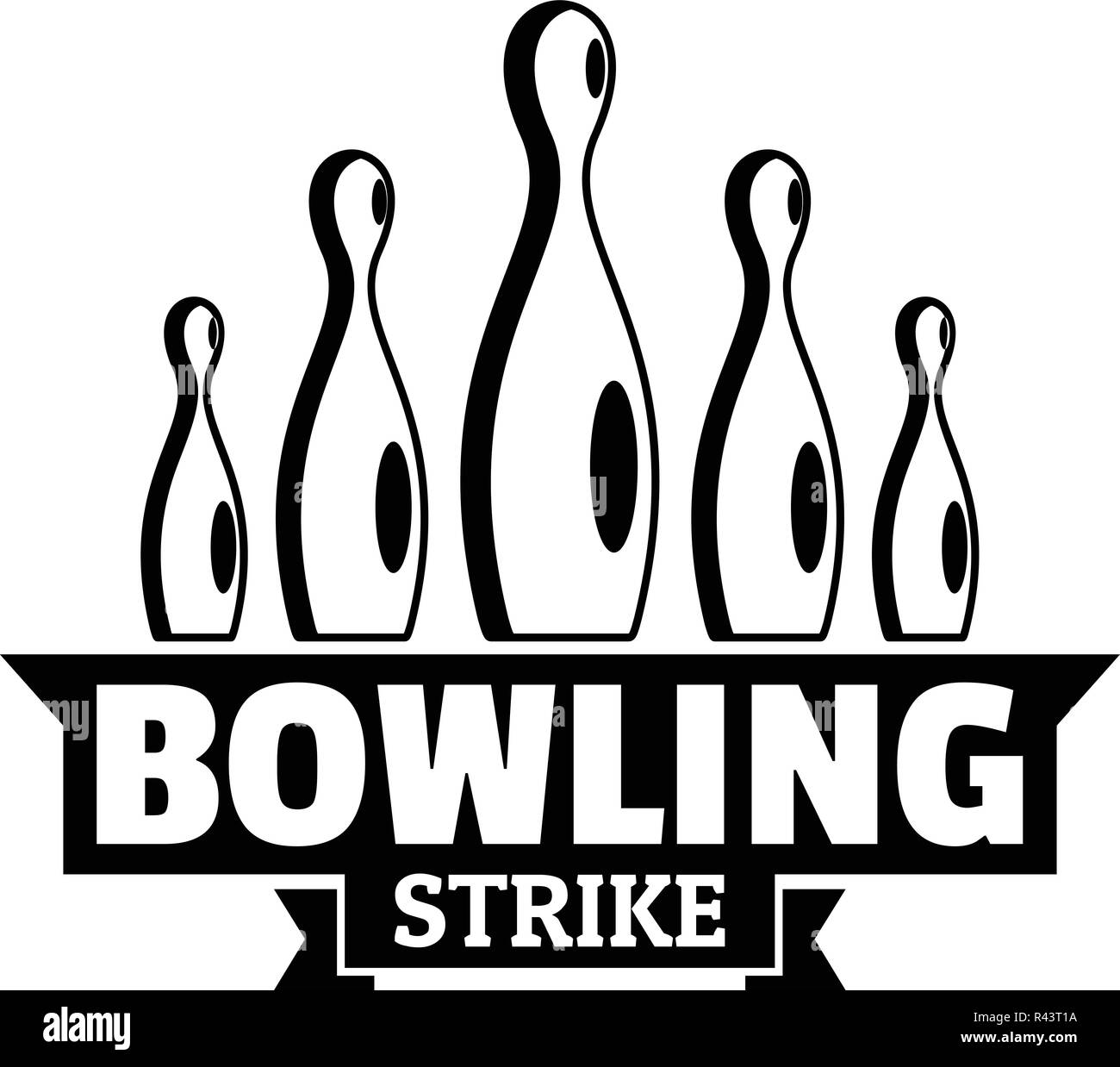 Bowling strike logo. Simple illustration of bowling strike vector logo ...