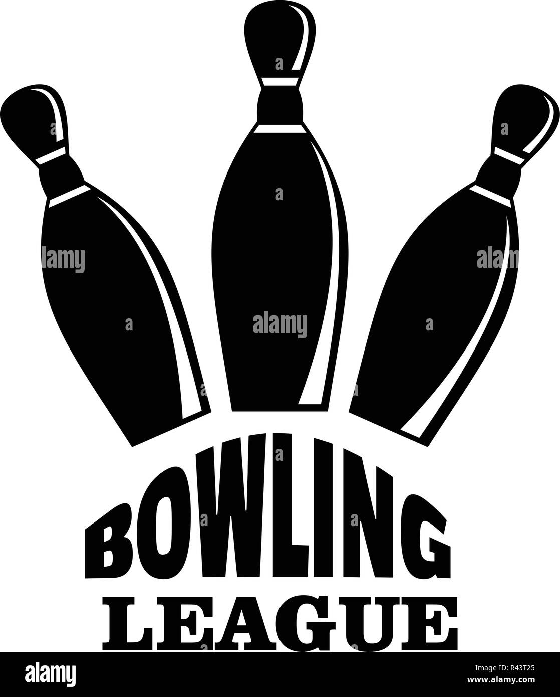Retro bowling league logo. Simple illustration of retro bowling league  vector logo for web design isolated on white background Stock Vector Image  \u0026 Art - Alamy, image size:1118x1390