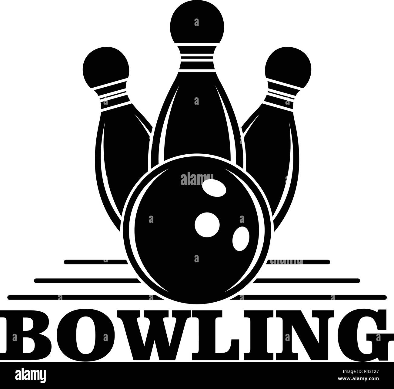 Bowling logo. Simple illustration of bowling vector logo for web design isolated on white background Stock Vector
