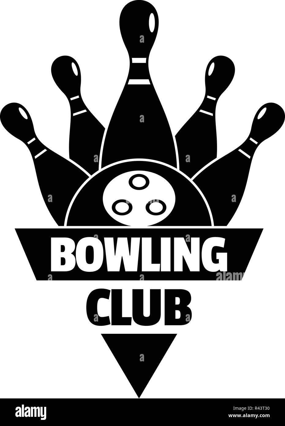 Bowling old club logo. Simple illustration of bowling old club vector logo for web design isolated on white background Stock Vector