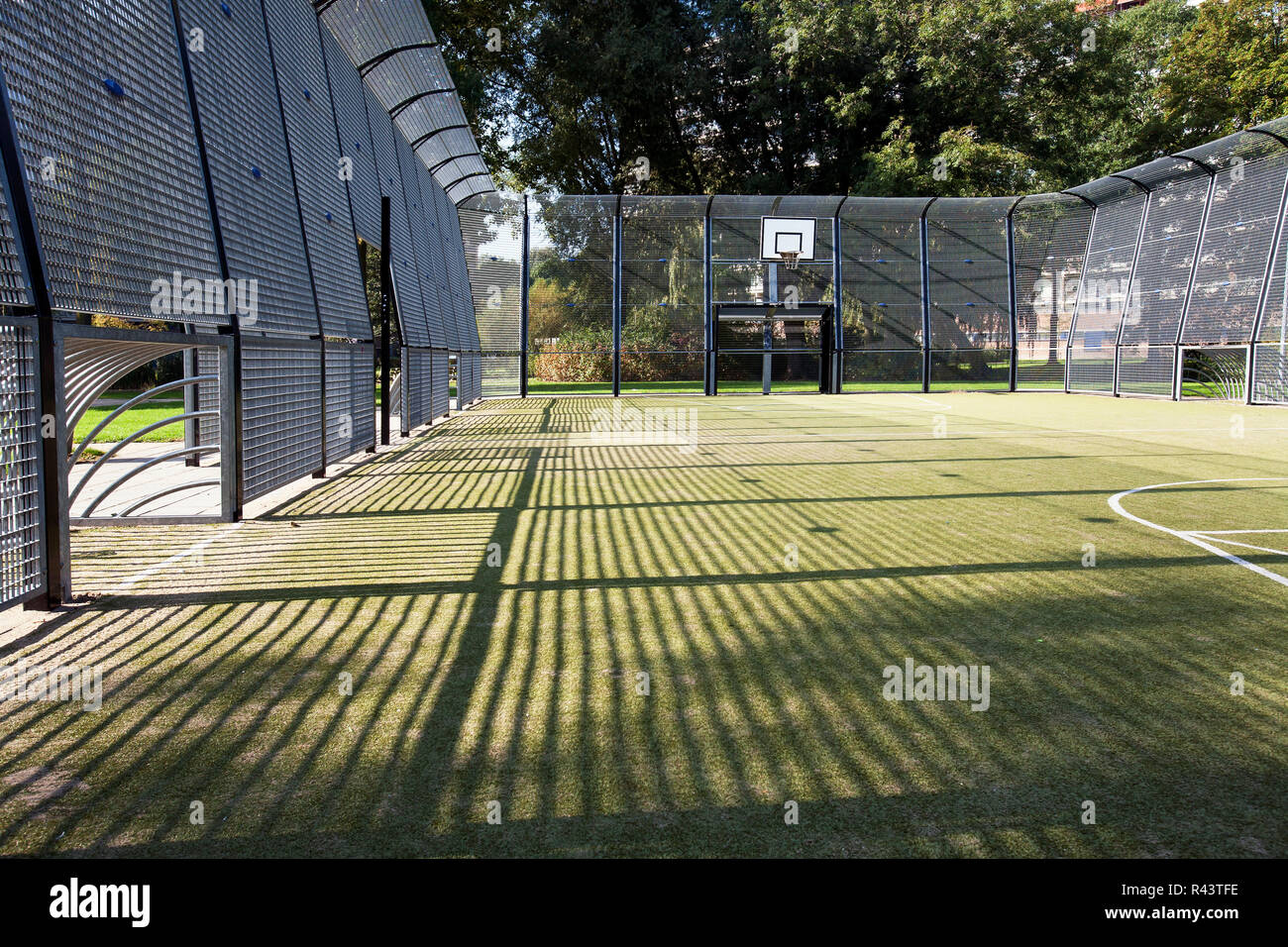 Soccer and basketball cage Stock Photo Alamy