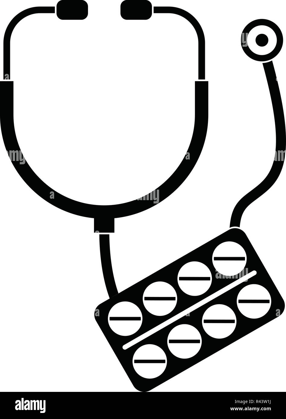 Premium Vector, Medical tool stethoscope isolated on white with heart  symbol