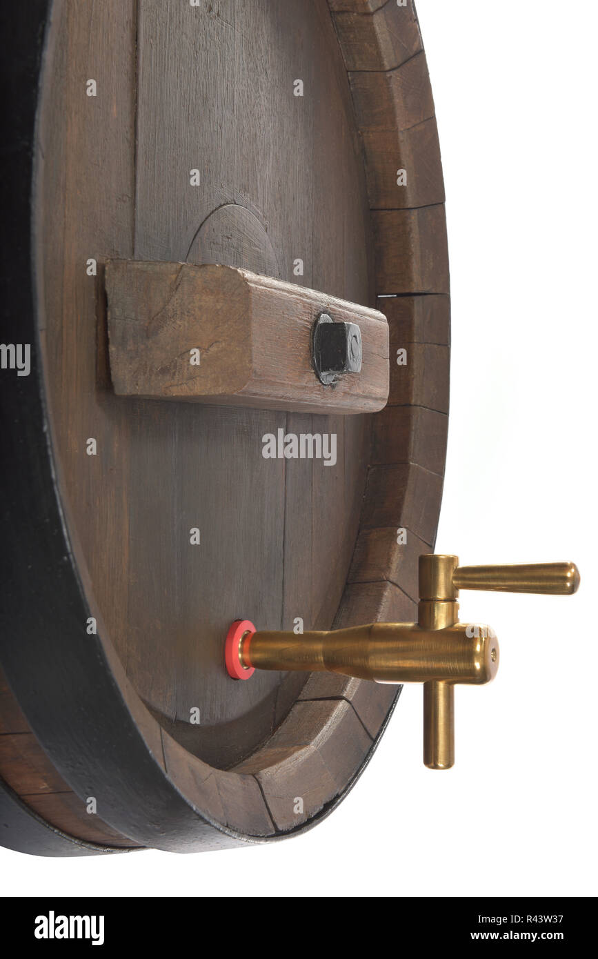 old beer barrel with tap Stock Photo Alamy
