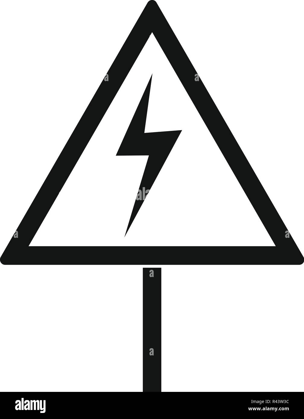 Electric shock sign icon. Simple illustration of electric shock sign
