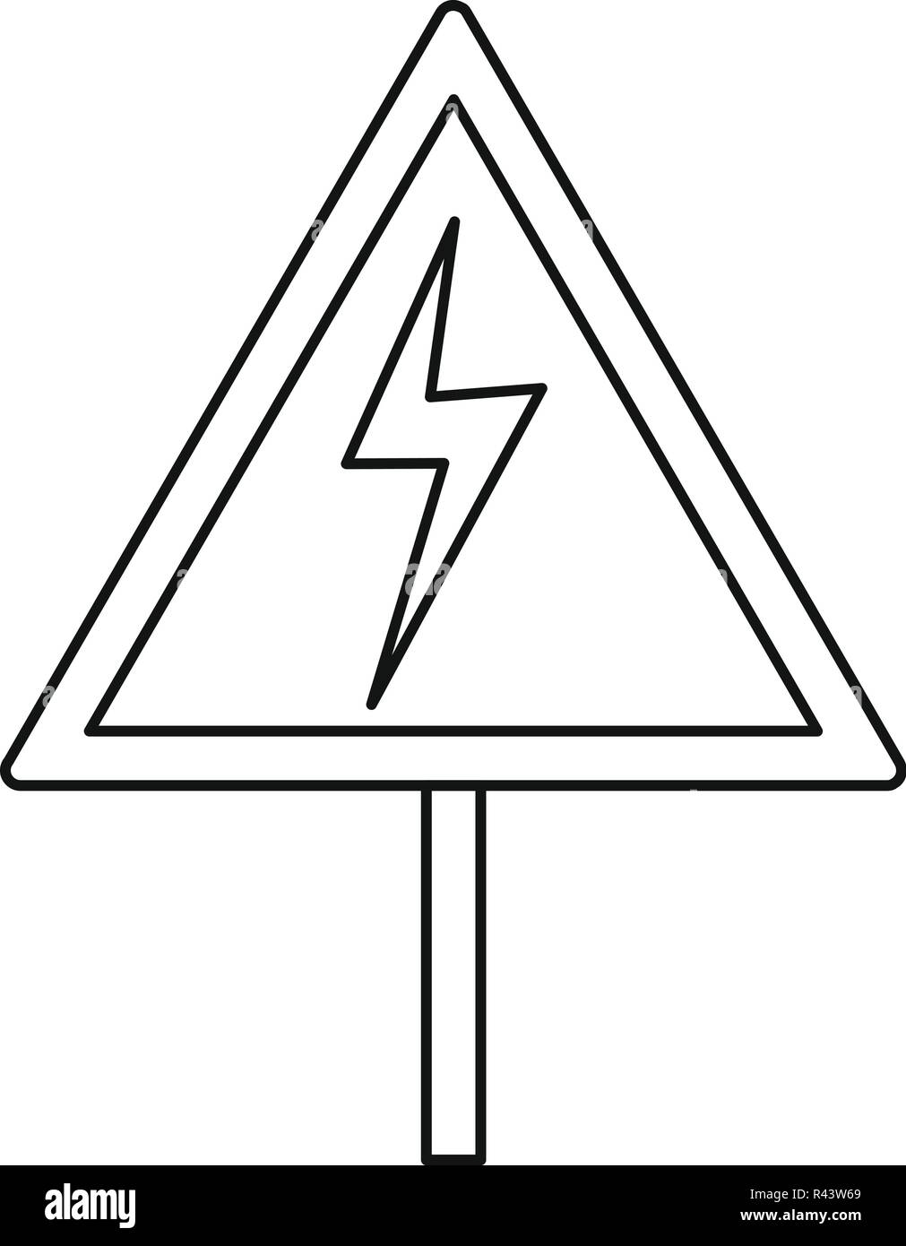 Electric shock sign icon. Outline illustration of electric shock sign vector icon for web design