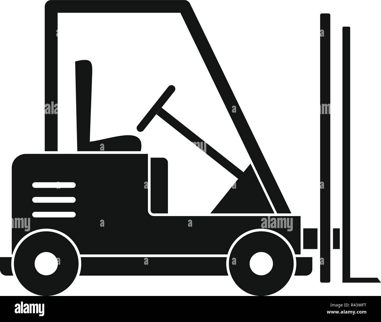 Forklift icon. Simple illustration of forklift vector icon for web design isolated on white background Stock Vector