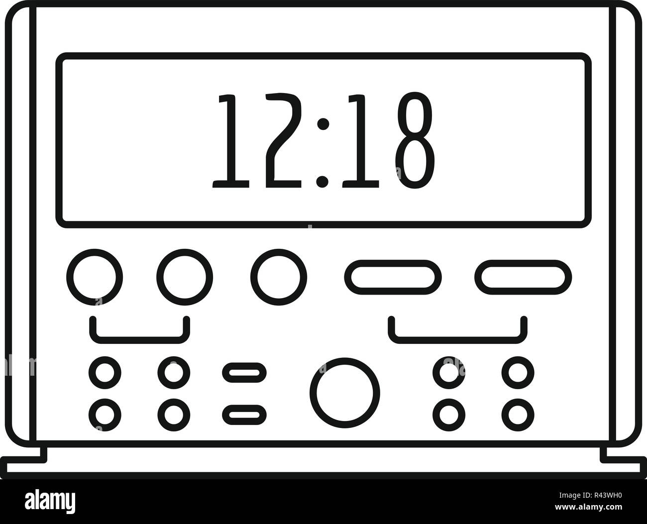 Digital clock icon. Outline illustration of digital clock vector icon ...