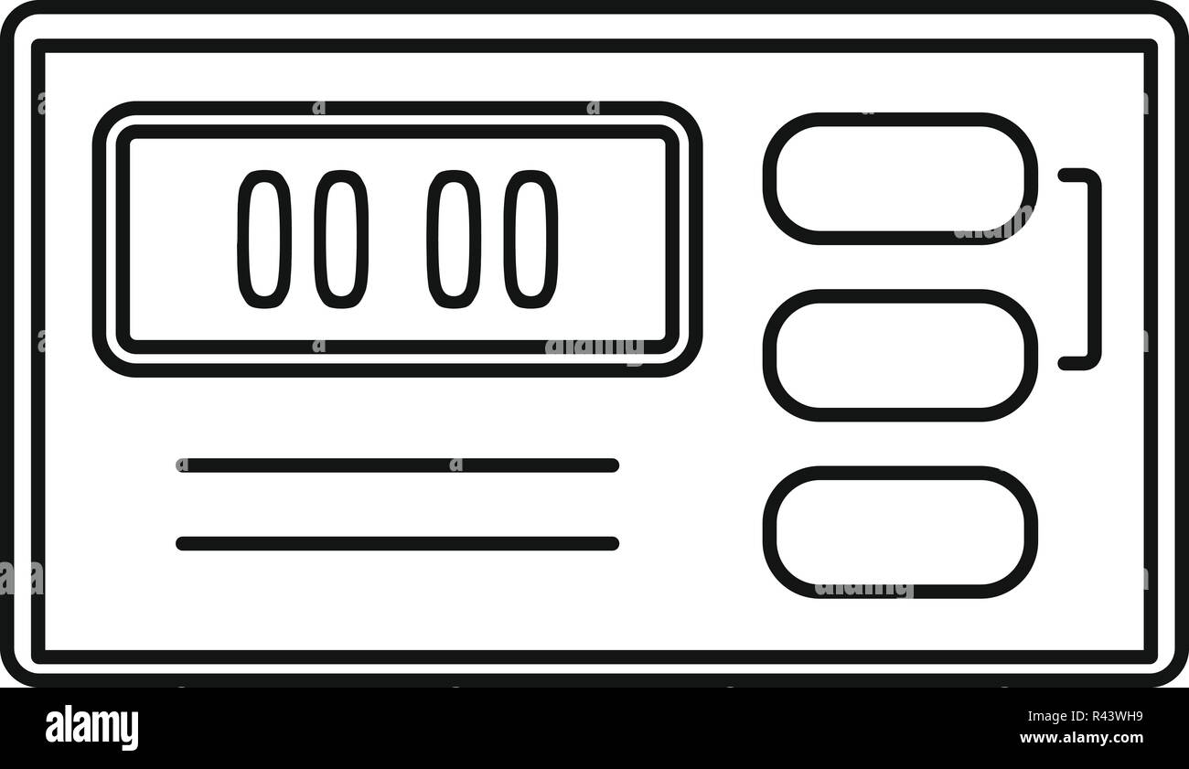 Retro digital clock icon. Outline illustration of retro digital clock ...