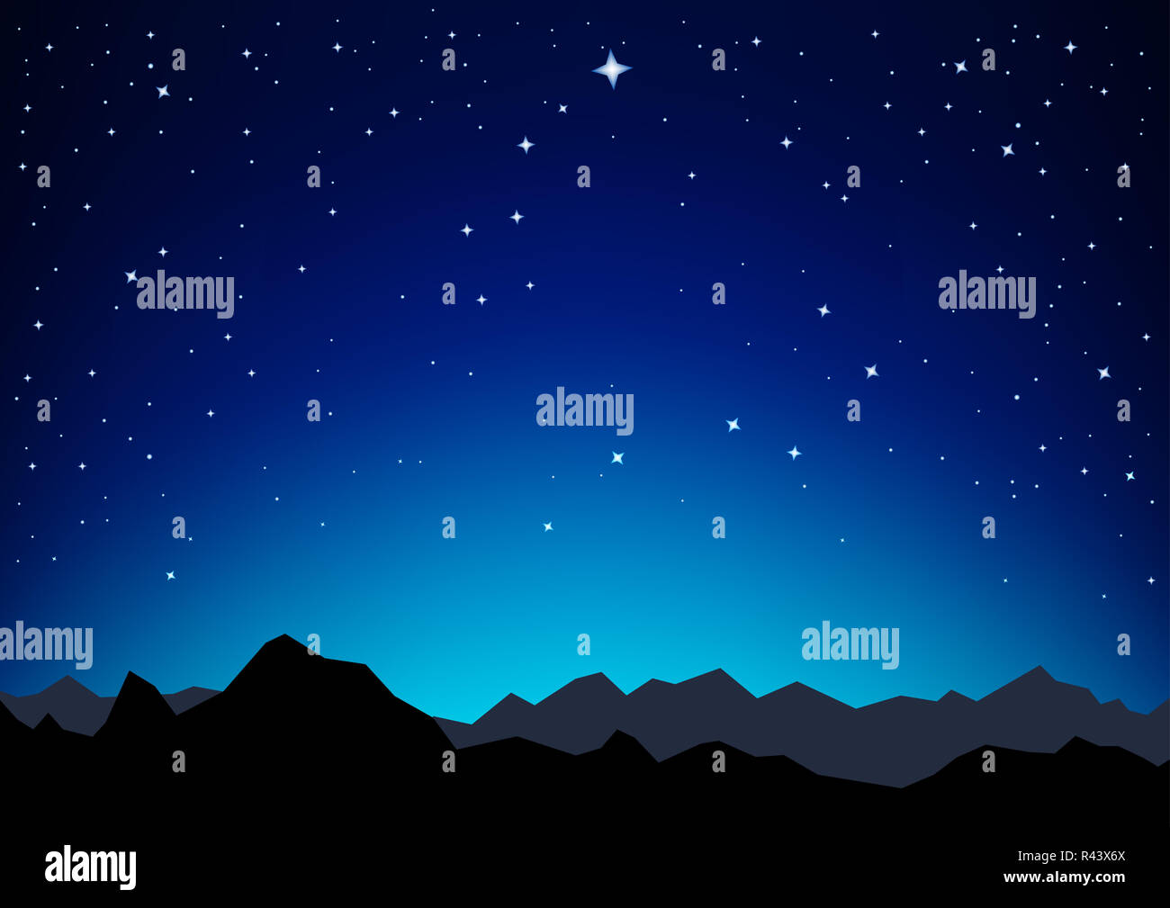 star sky mountains Stock Photo