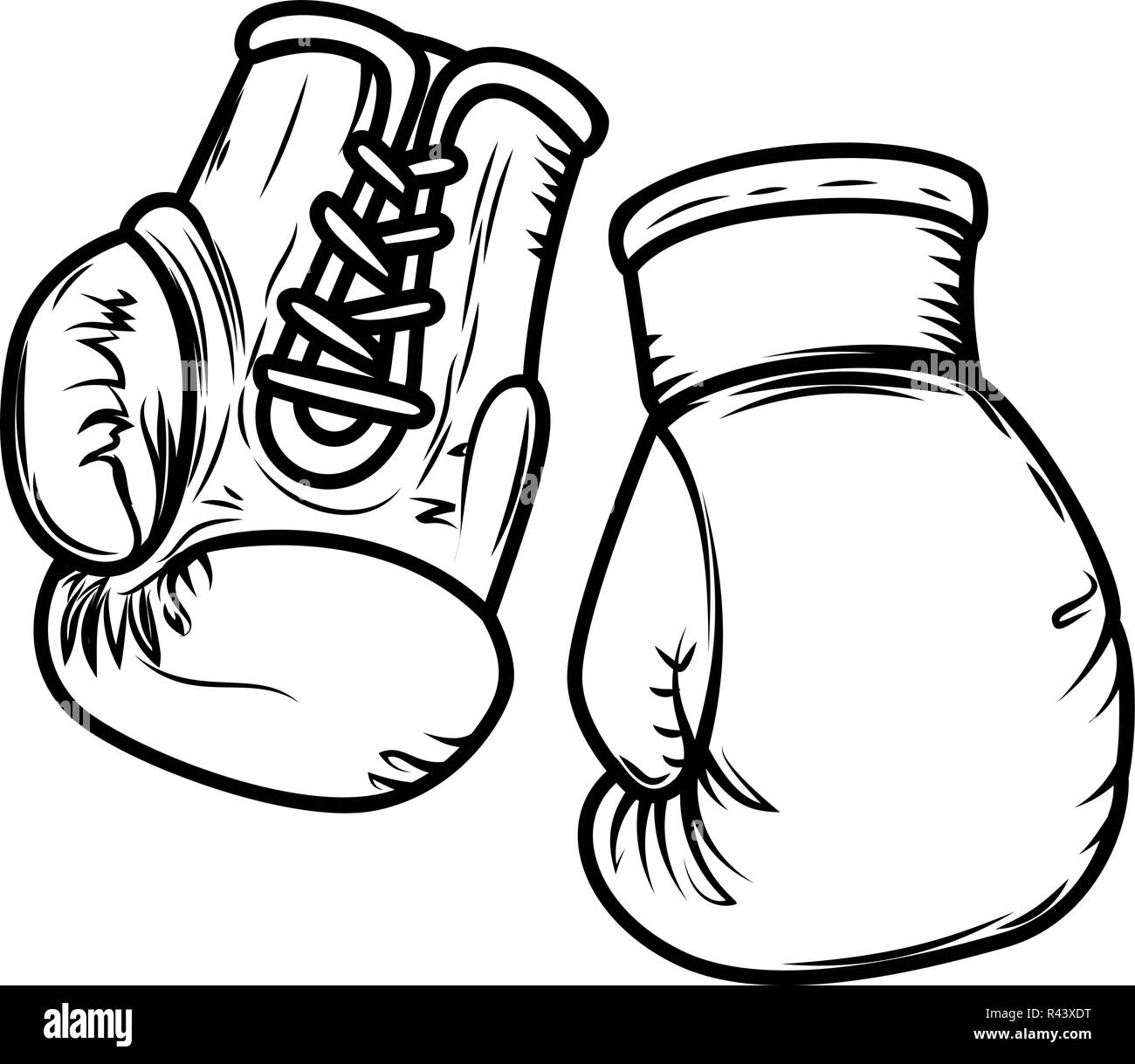 Illustration of boxing gloves. Design elements for logo, label, sign, menu.  Vector image Stock Vector Image & Art - Alamy