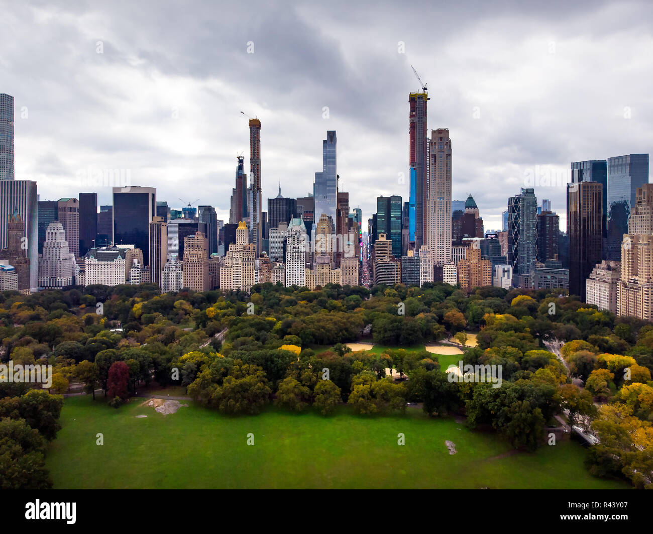 New york landmark aerial view from the Central park Stock Photo