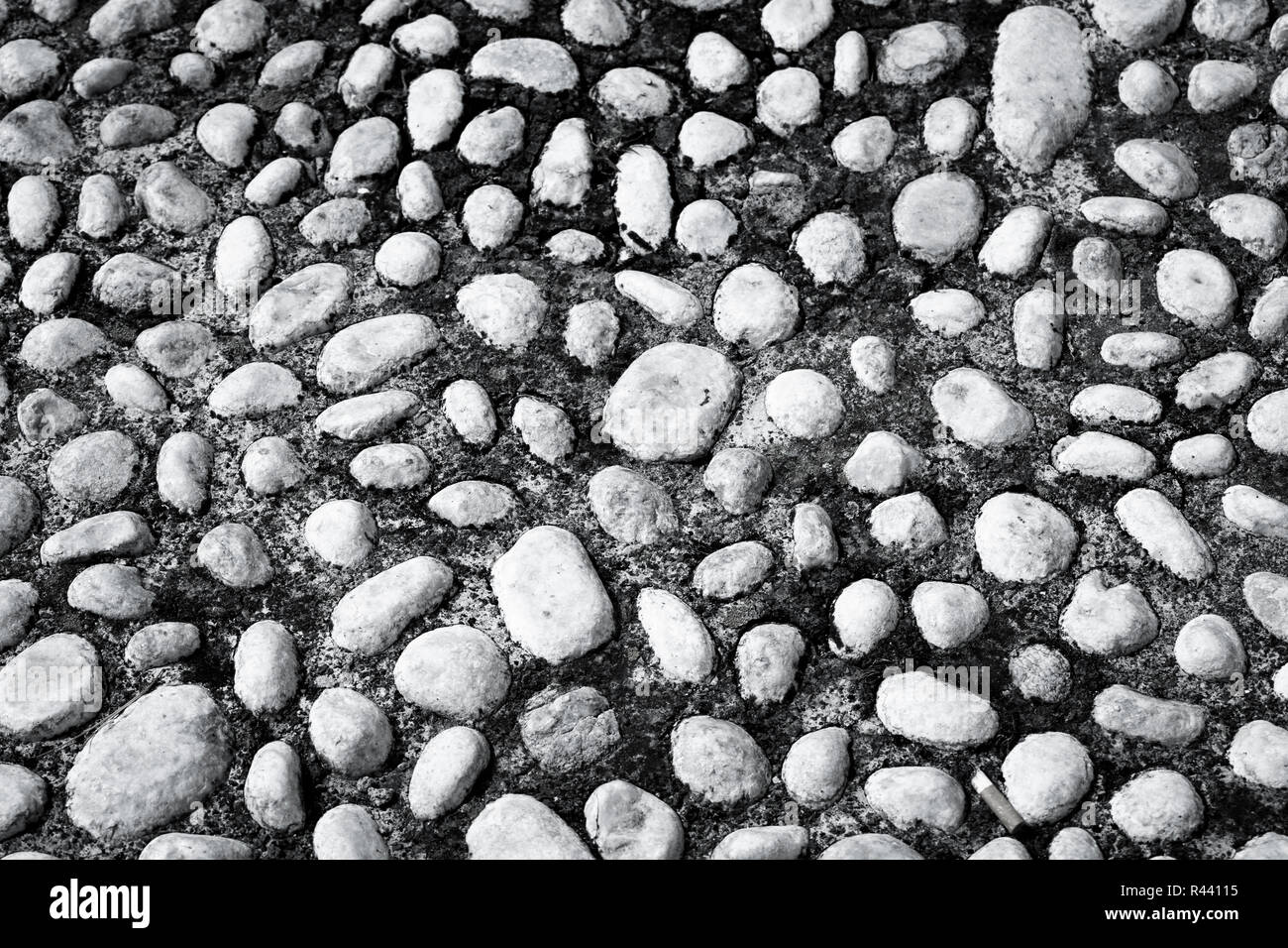 Floor walkway made of small pebbles Stock Photo Alamy