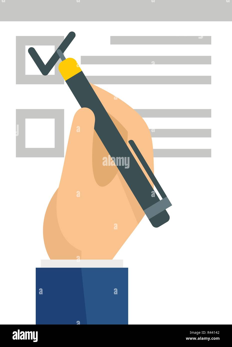 Vote sign on paper icon. Flat illustration of vote sign on paper vector icon for web isolated on white Stock Vector