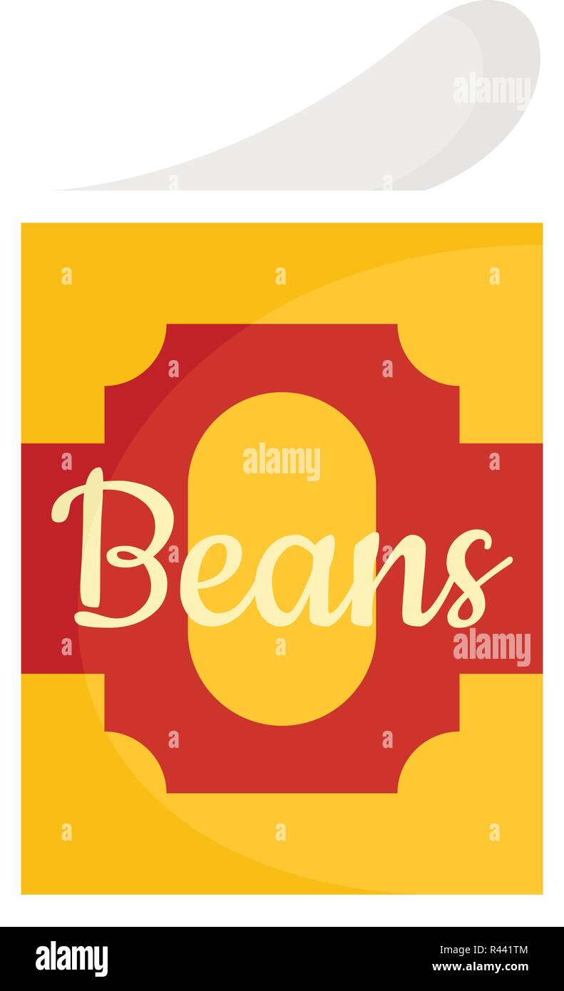 Beans tin can icon. Flat illustration of beans tin can vector icon for web isolated on white Stock Vector