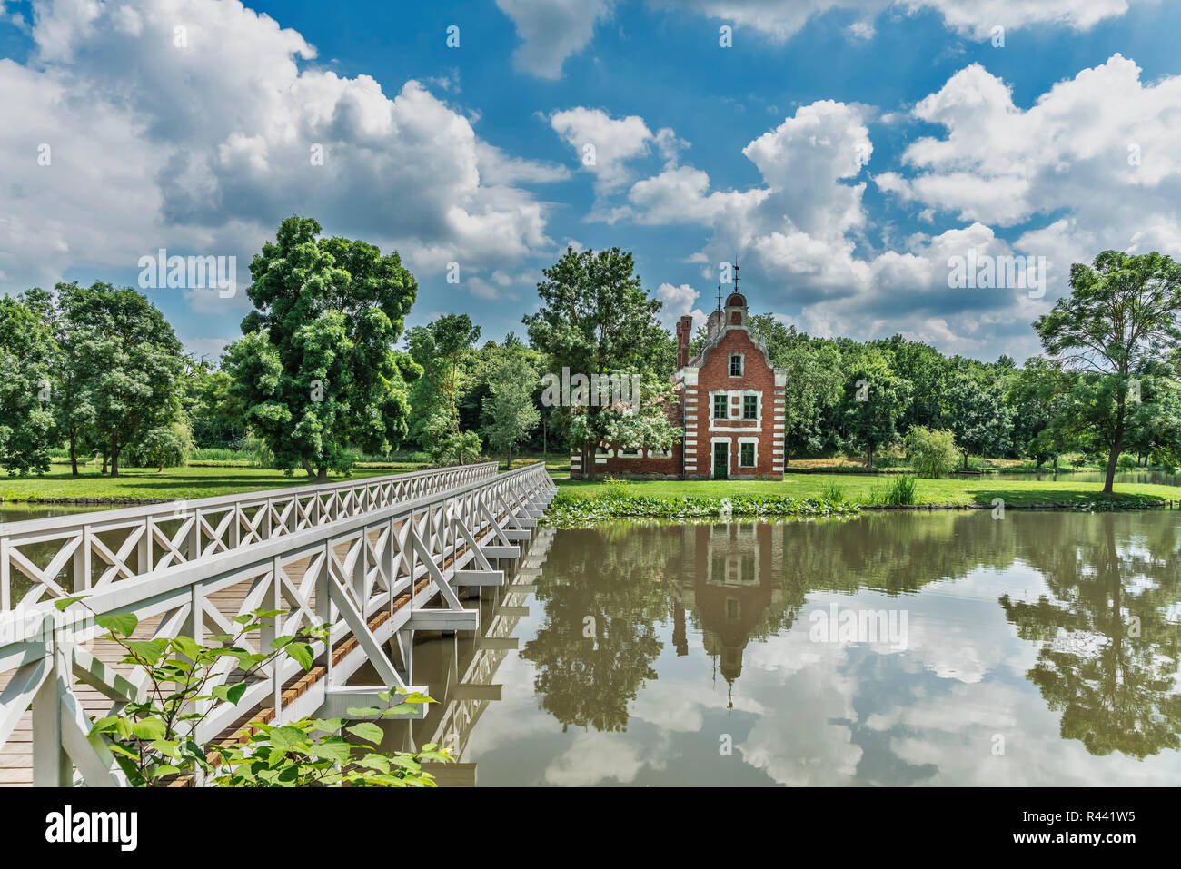 The Dutch House is located in the park of the Palais Festetics in Deg, Enying, Fejer county, Central Transdanubia, Hungary, Europe Stock Photo