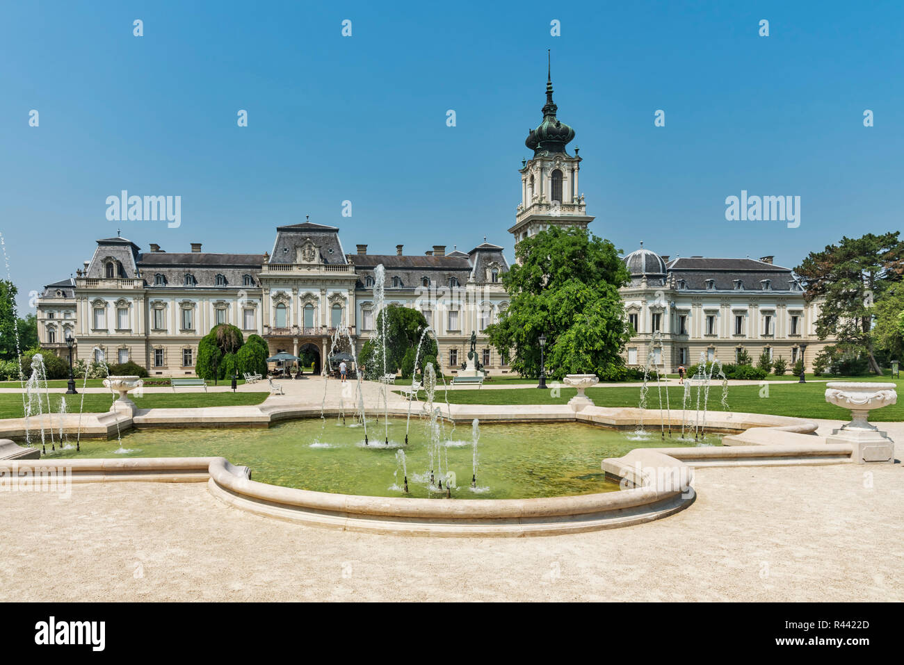The Festetics Palace is a Baroque palace located in the town of Keszthely, Zala county, Hungary, Europe. Stock Photo