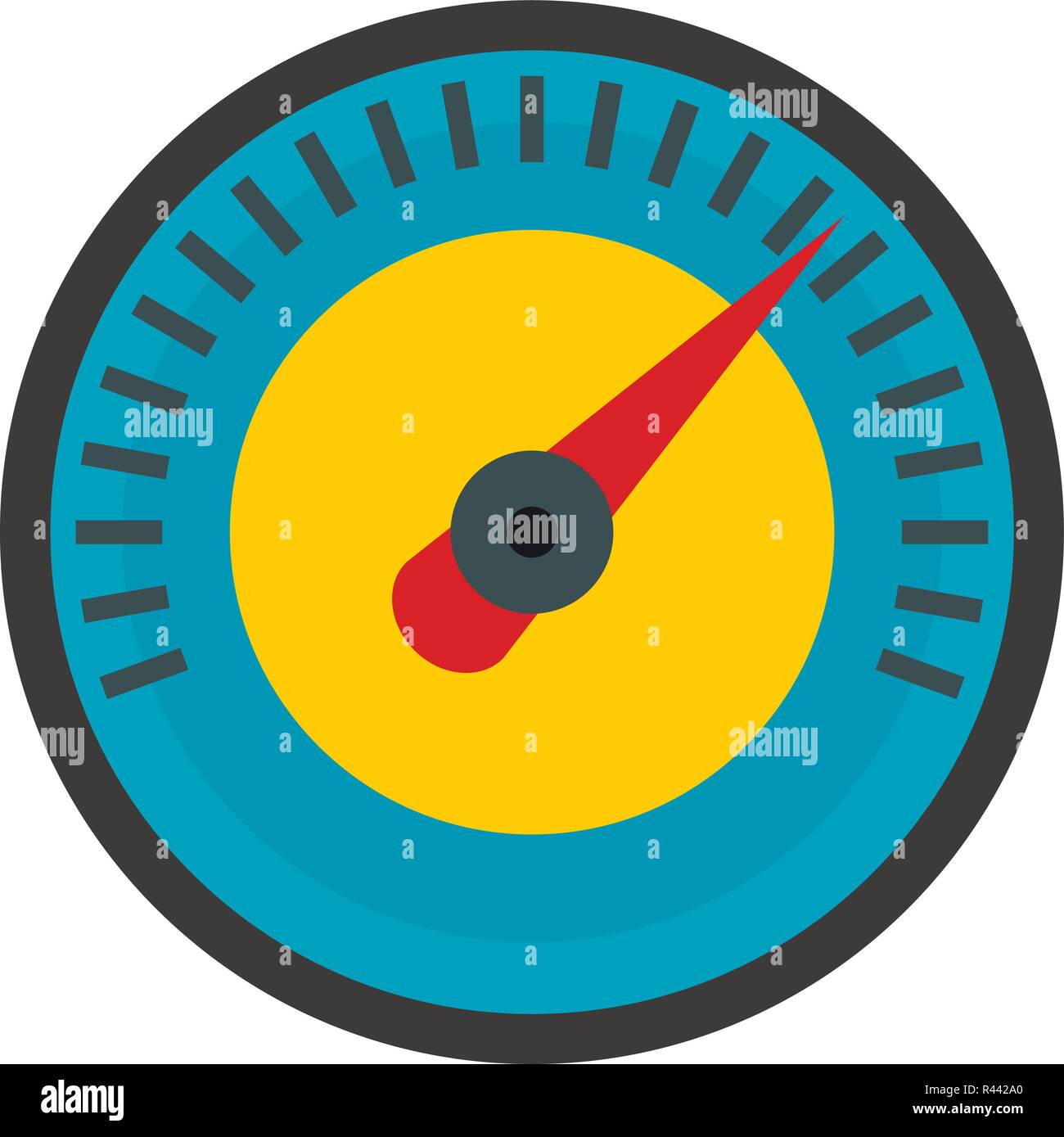 Blue yellow dashboard icon. Flat illustration of blue yellow dashboard vector icon for web