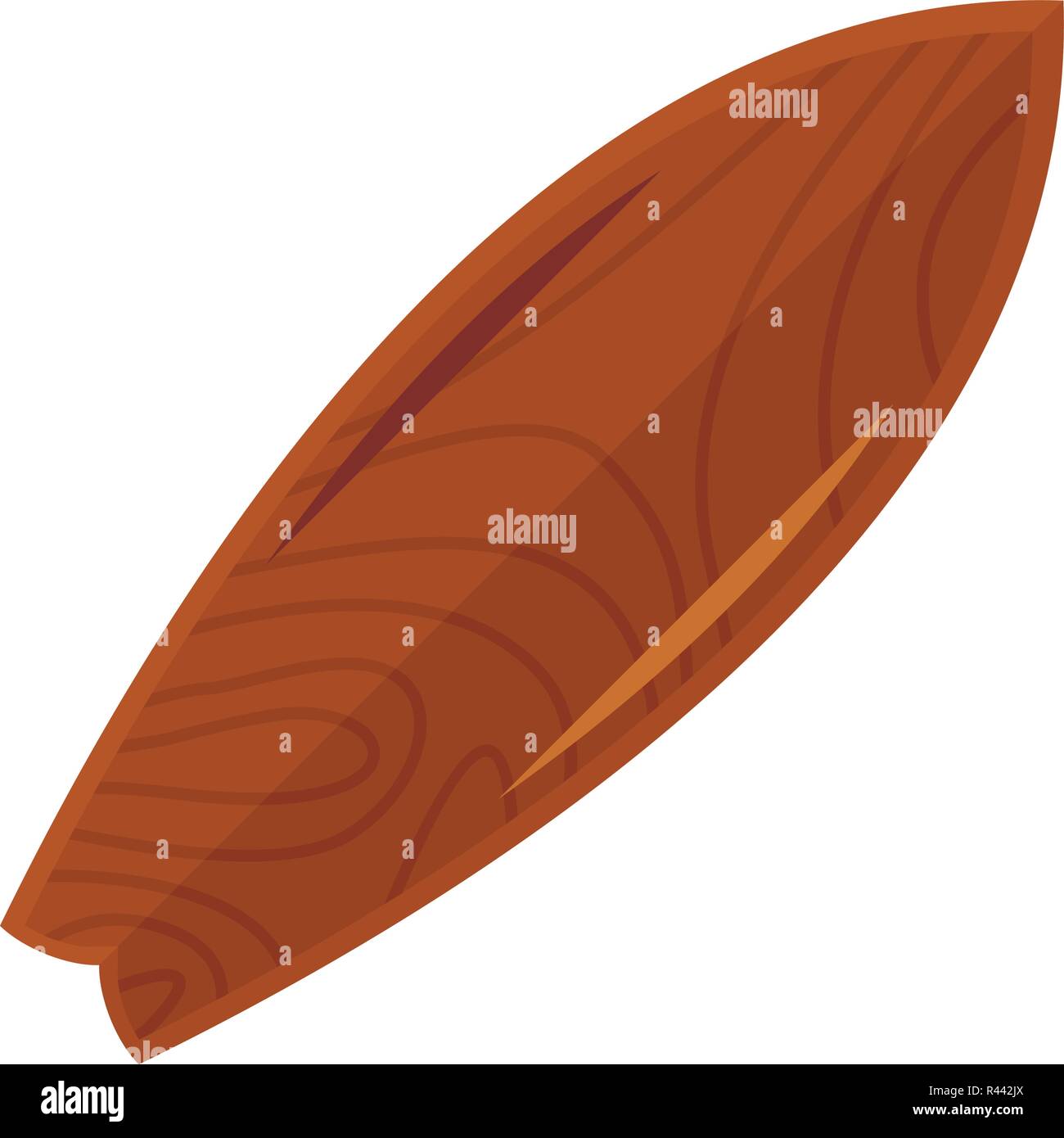 Old wood surfboard icon. Flat illustration of old wood surfboard vector ...