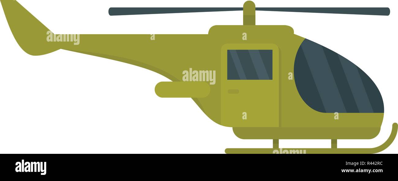 Military helicopter icon. Flat illustration of military helicopter vector icon for web isolated on white Stock Vector