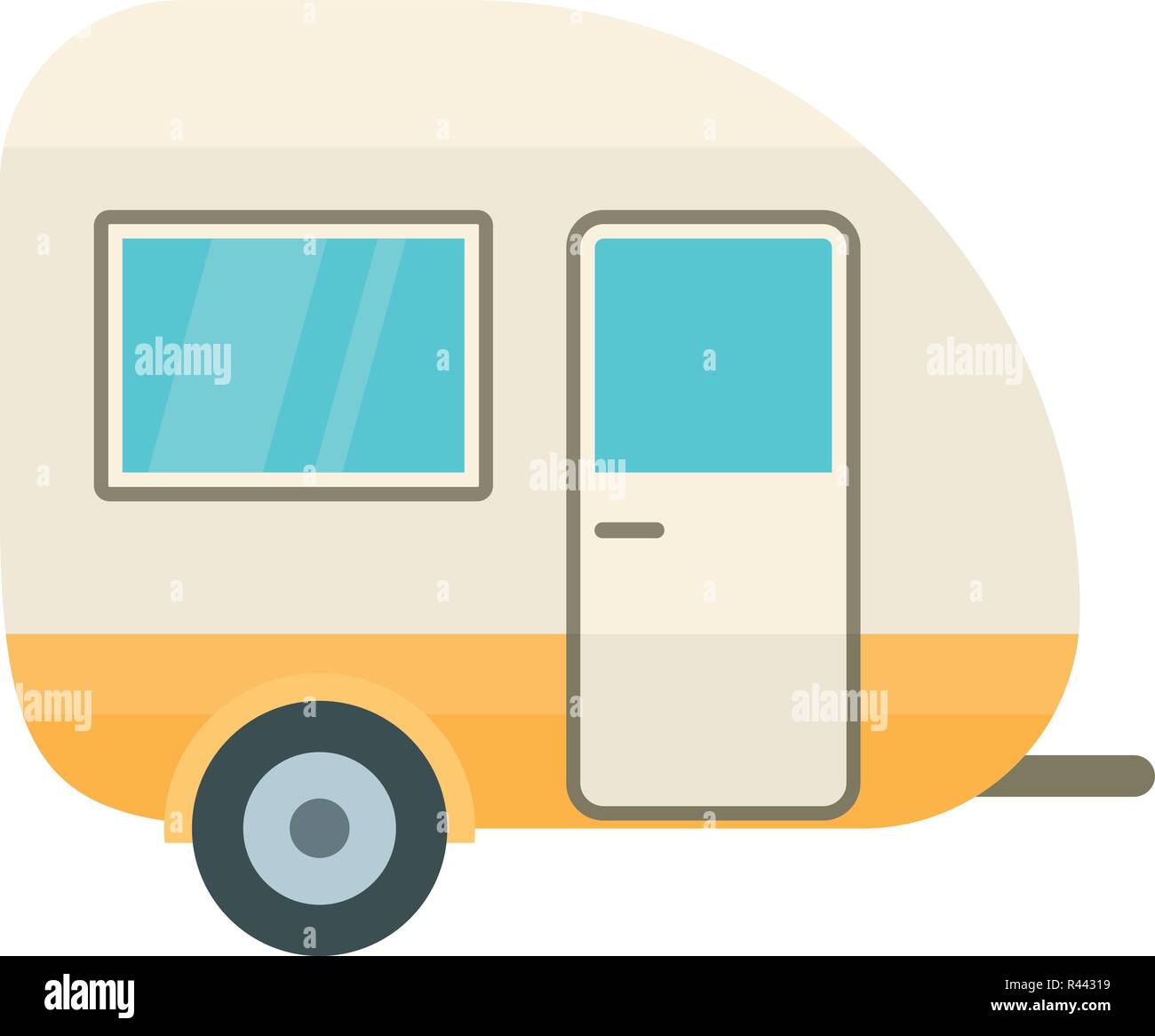Travel trailer icon. Flat illustration of travel trailer vector icon ...