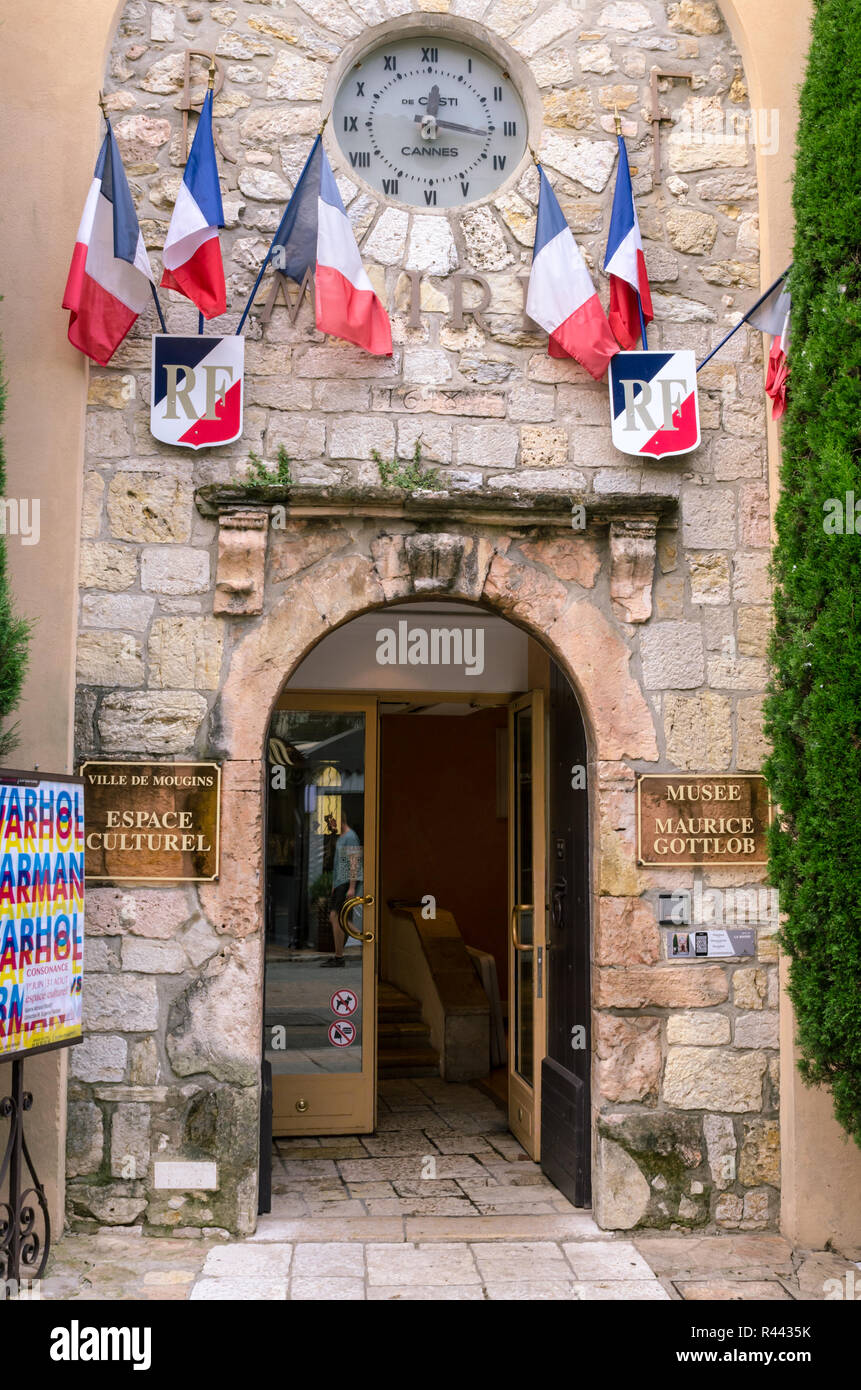 Mougins, France, June 6th , 2016. Cultural Center and Gottlob Museum , MOUGINS Stock Photo