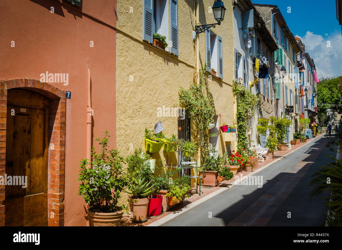 Mougins , France, June 6th , 2016. Typical street in the french city of Mougins Stock Photo