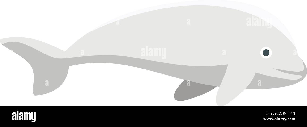 Beluga whale icon. Flat illustration of beluga whale vector icon for ...