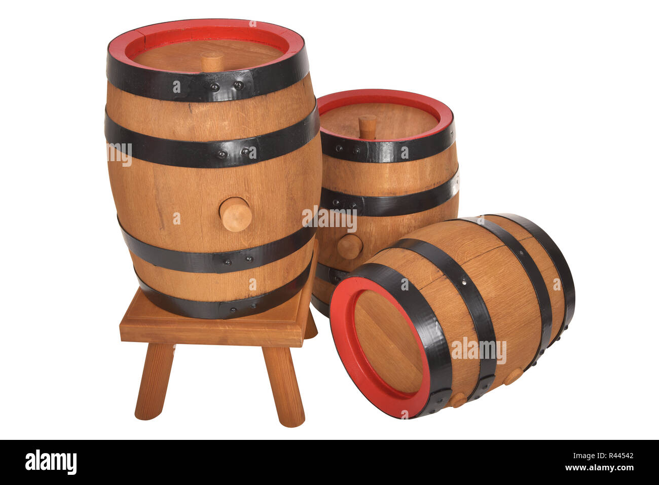 three old beer kegs Stock Photo Alamy