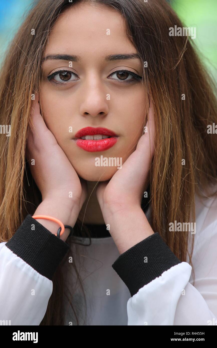 face of a young models Stock Photo - Alamy