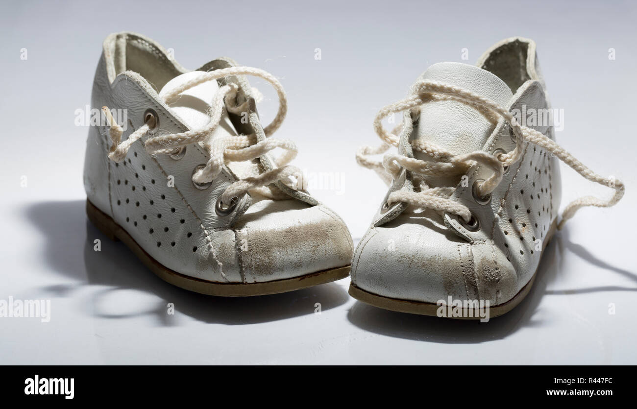 Kids Shoes Untied Stock Photo