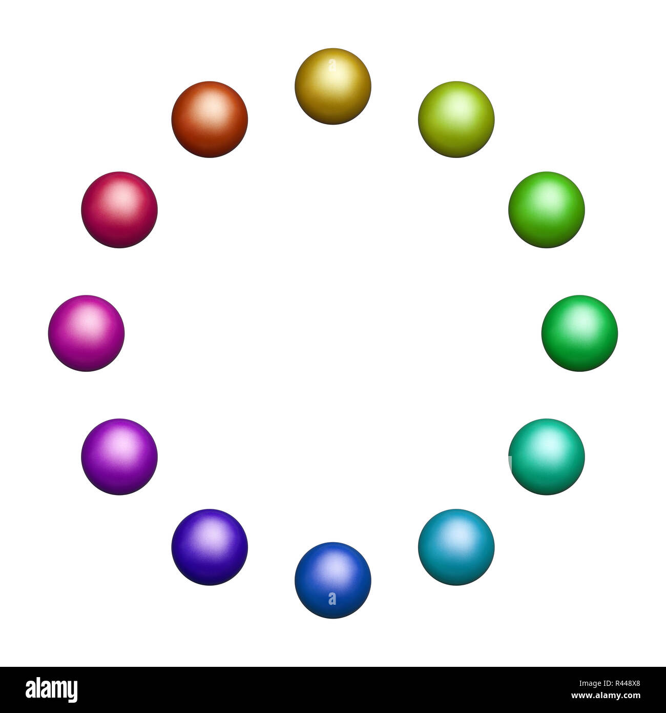 twelve colored balls Stock Photo