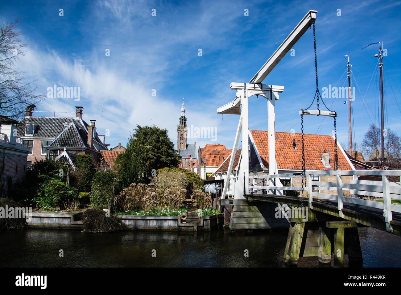 Edam is a small village in the district Nordholland, Netherlands. Stock Photo