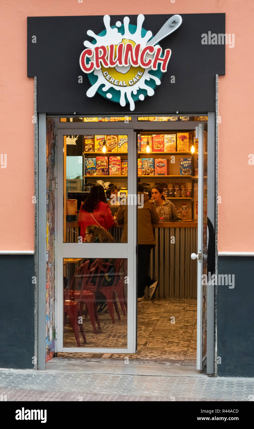 A restaurant in Seville, Spain specializing in cereals. Stock Photo