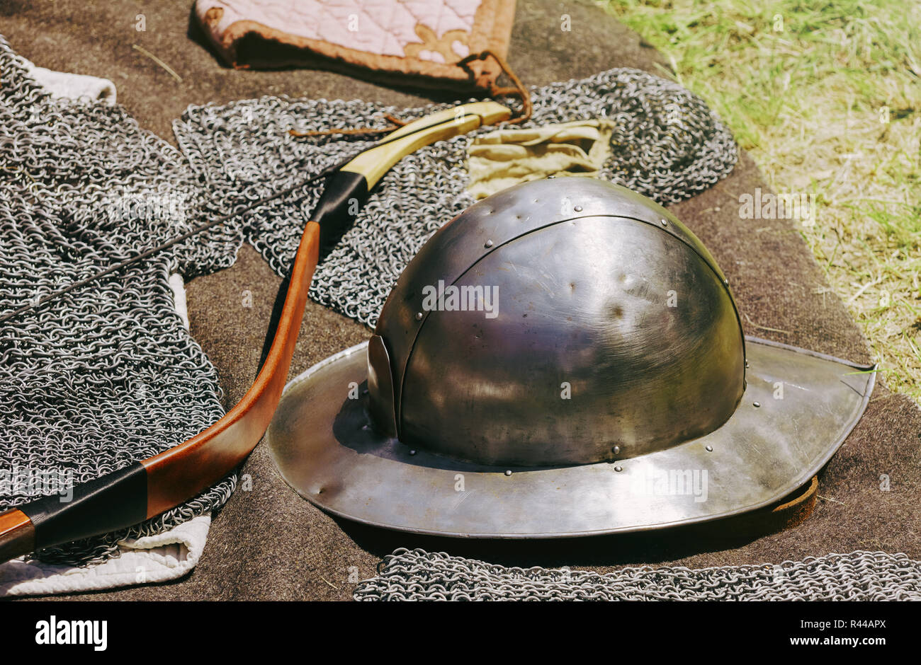 The Old Metal Helmet Stock Photo - Alamy