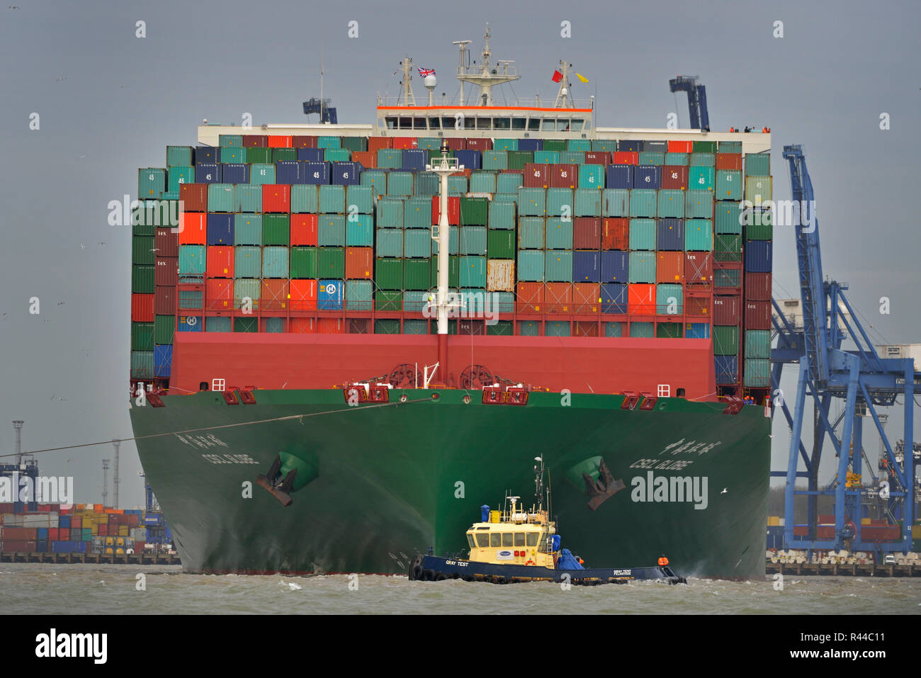 World's largest container ship Stock Photo
