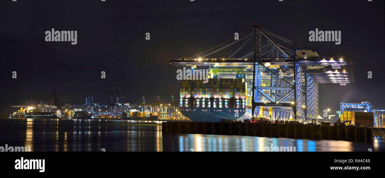 Felixstowe Docks Container Port Panoramic View Stock Photo