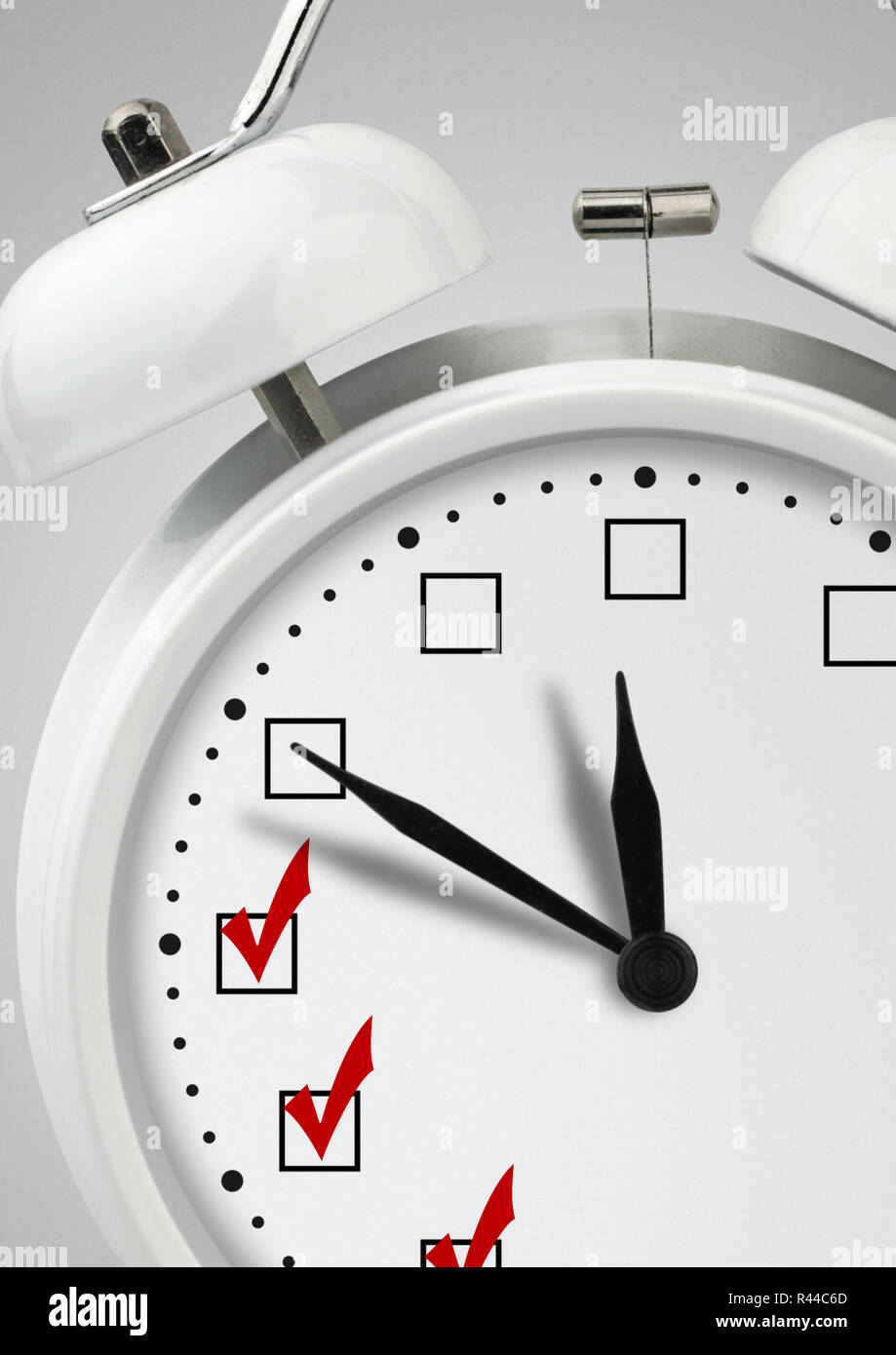 Time to do, concept , clock with check marks Stock Photo Alamy