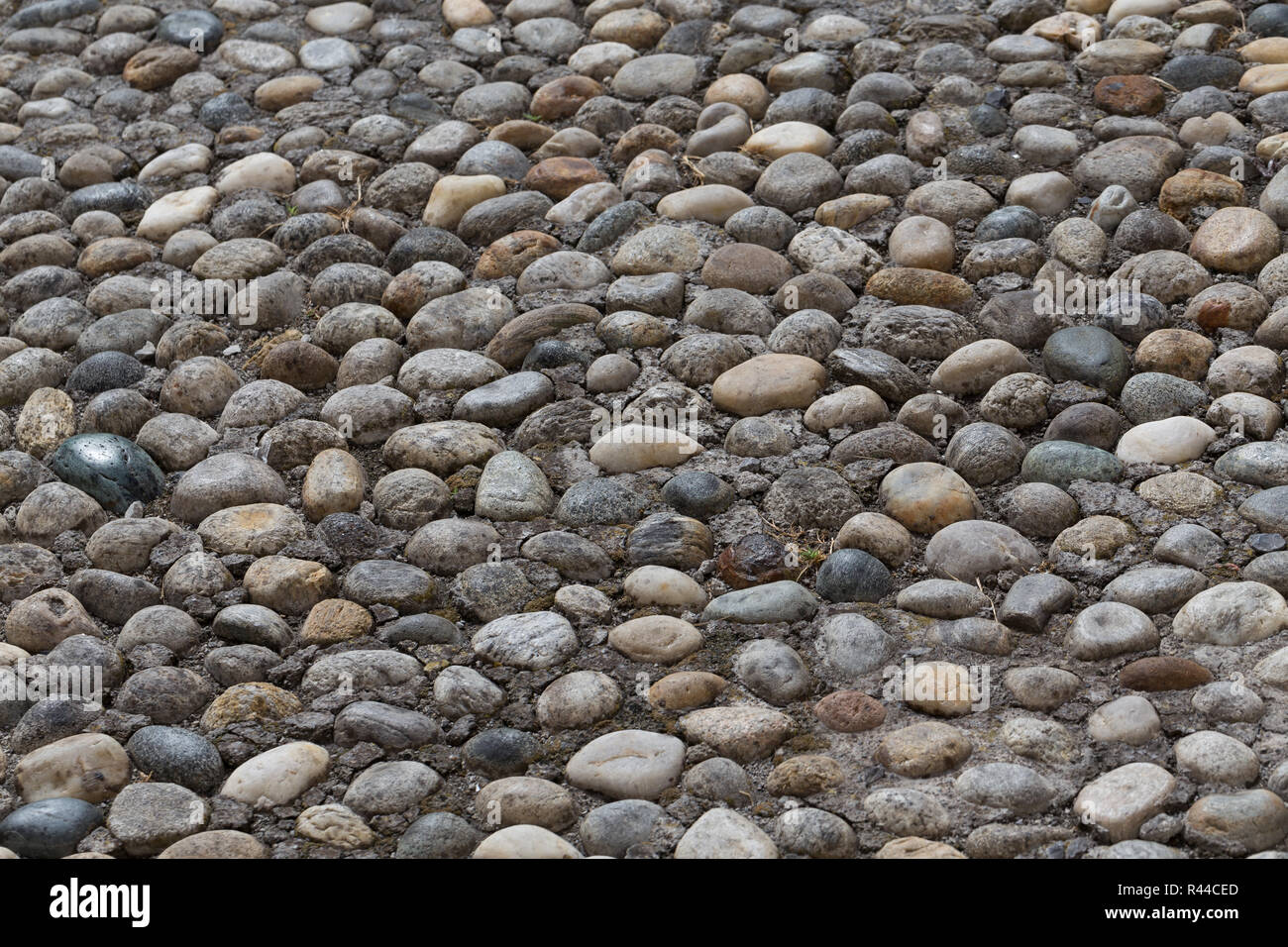 Floor walkway made of small pebbles Stock Photo Alamy
