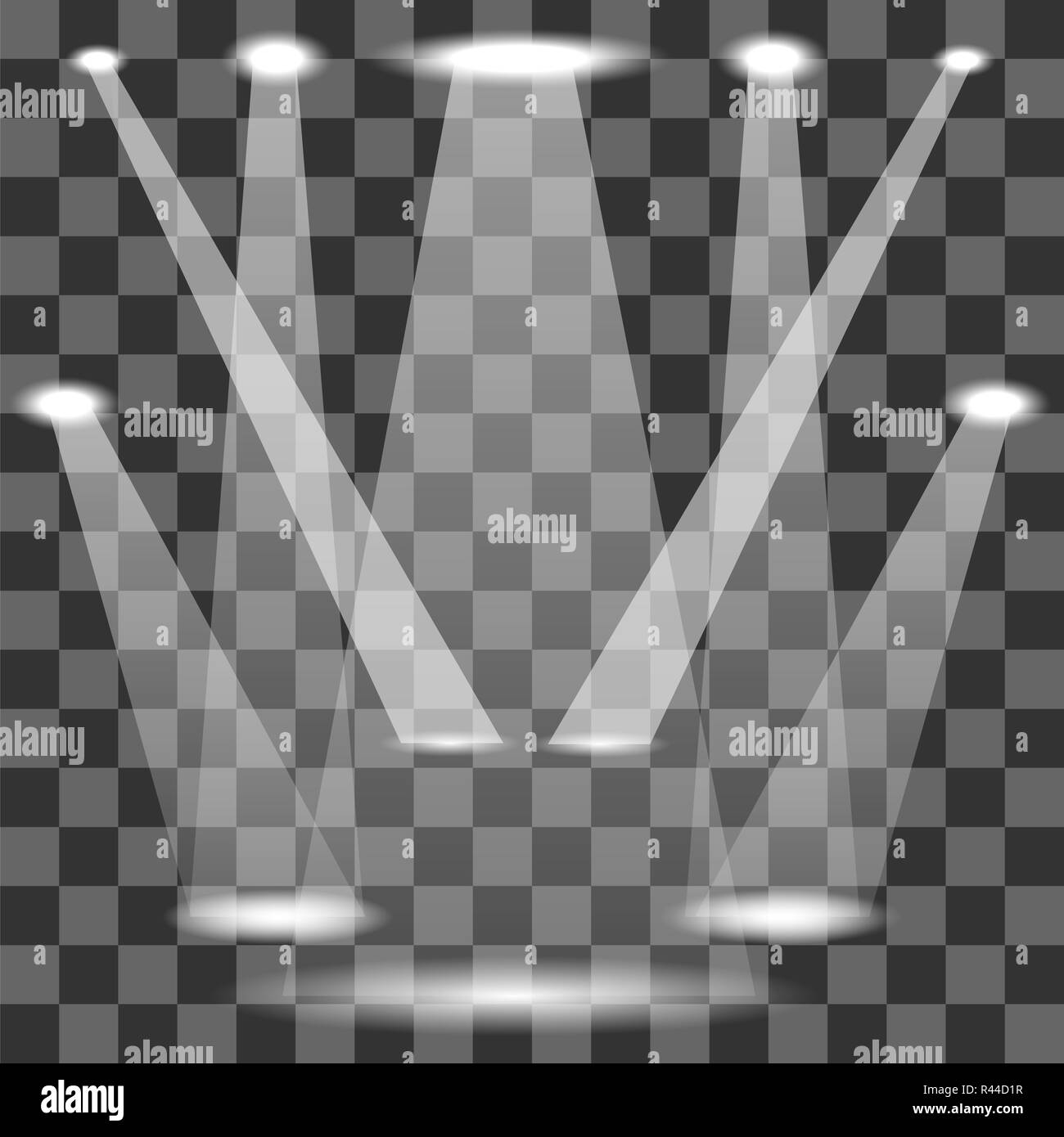 Set of White Spotlights Stock Photo Alamy