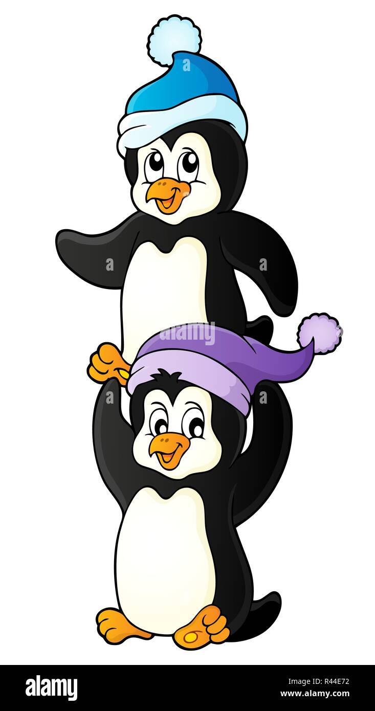 Christmas penguins theme image 4 Stock Photo Alamy