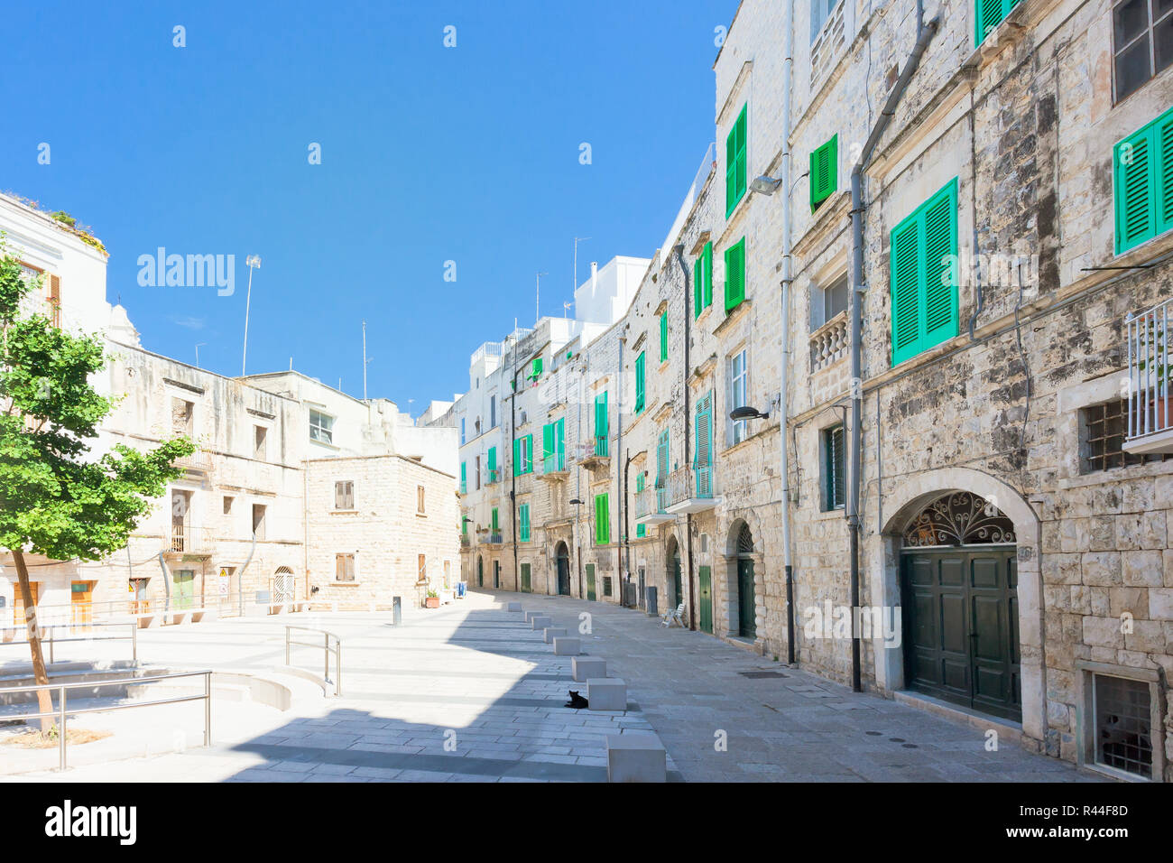 Molfetta, Apulia, Italy - Marketplace of Molfetta surrounded by residential buildings Stock Photo