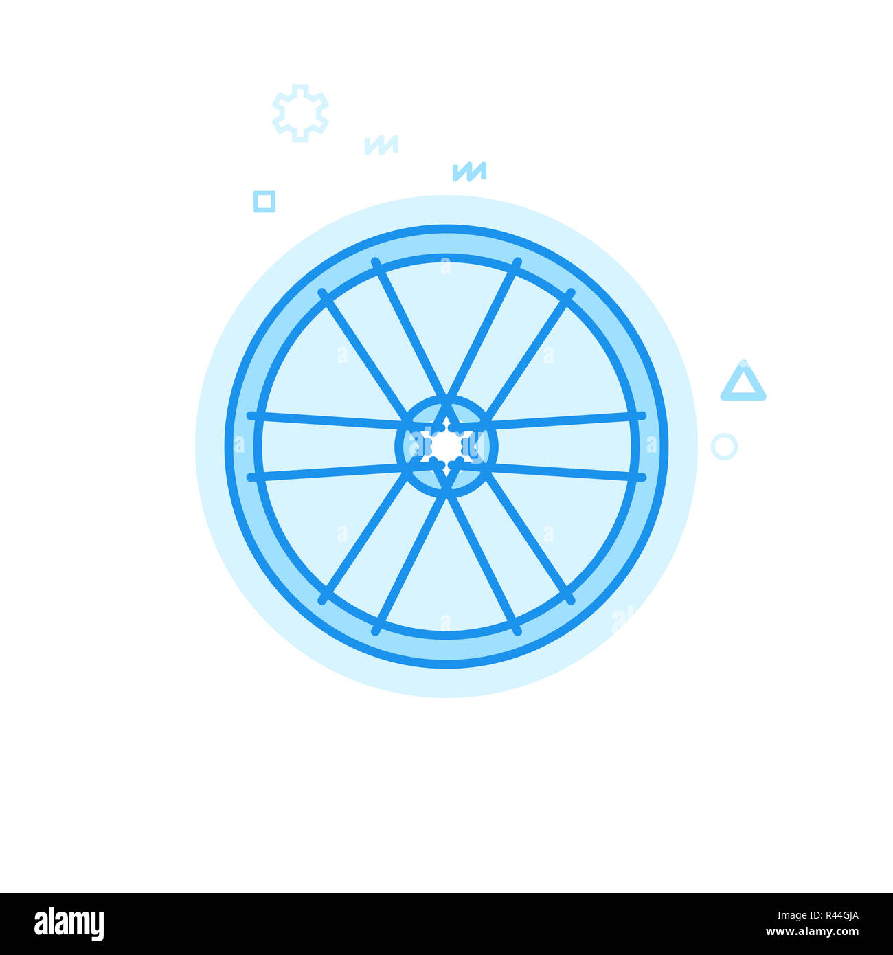 Bike Rim and Spokes Flat Icon. Bicycle Wheel Symbol, Pictogram, Sign ...