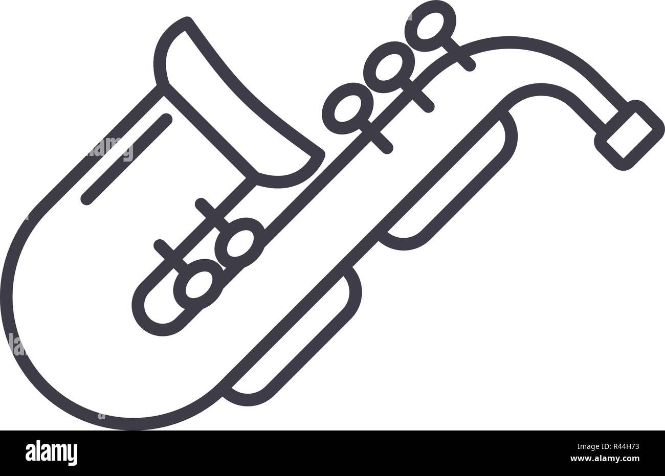 Jazz saxophone line icon concept. Jazz saxophone vector linear