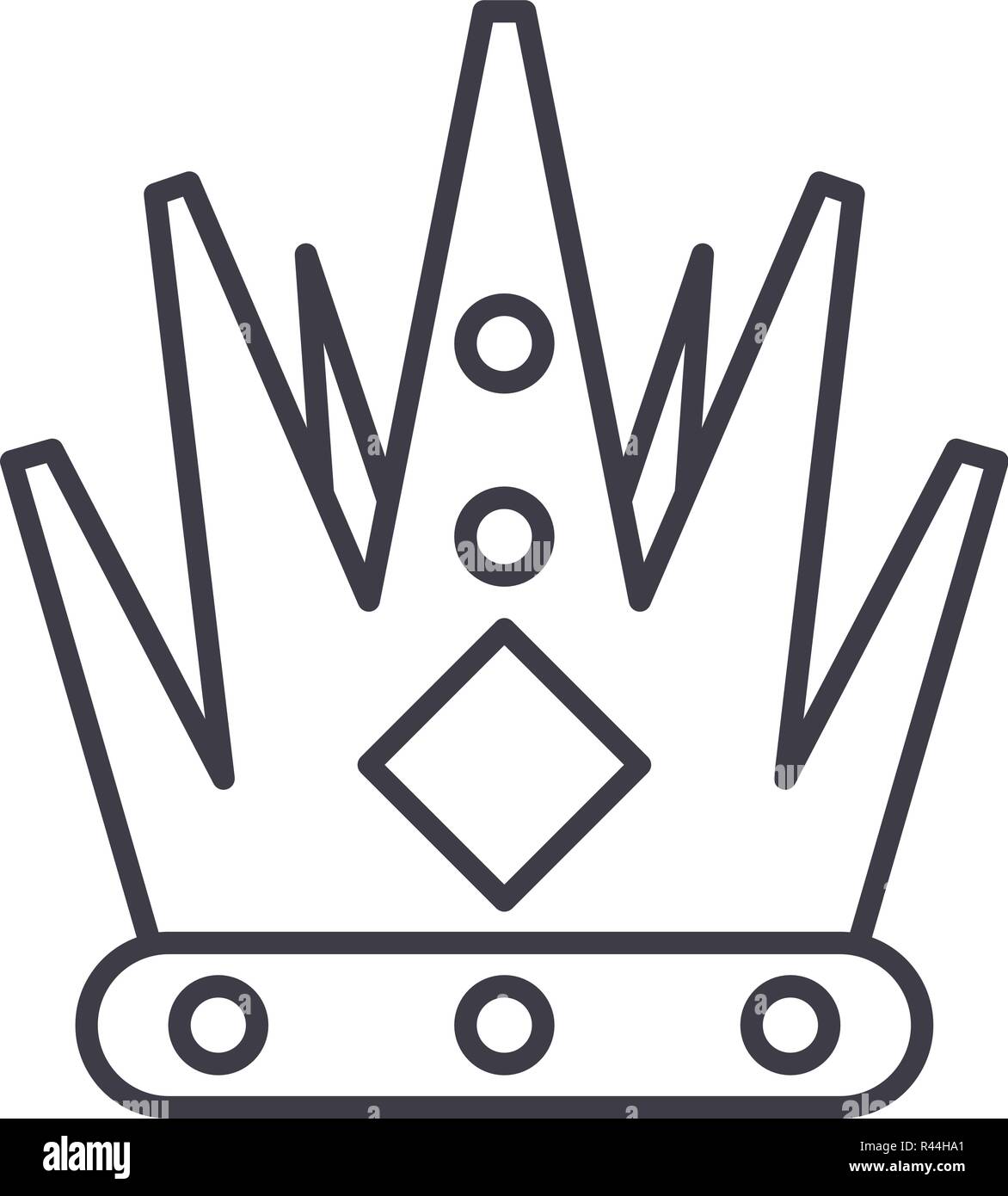 King's crown line icon concept. King's crown vector linear illustration