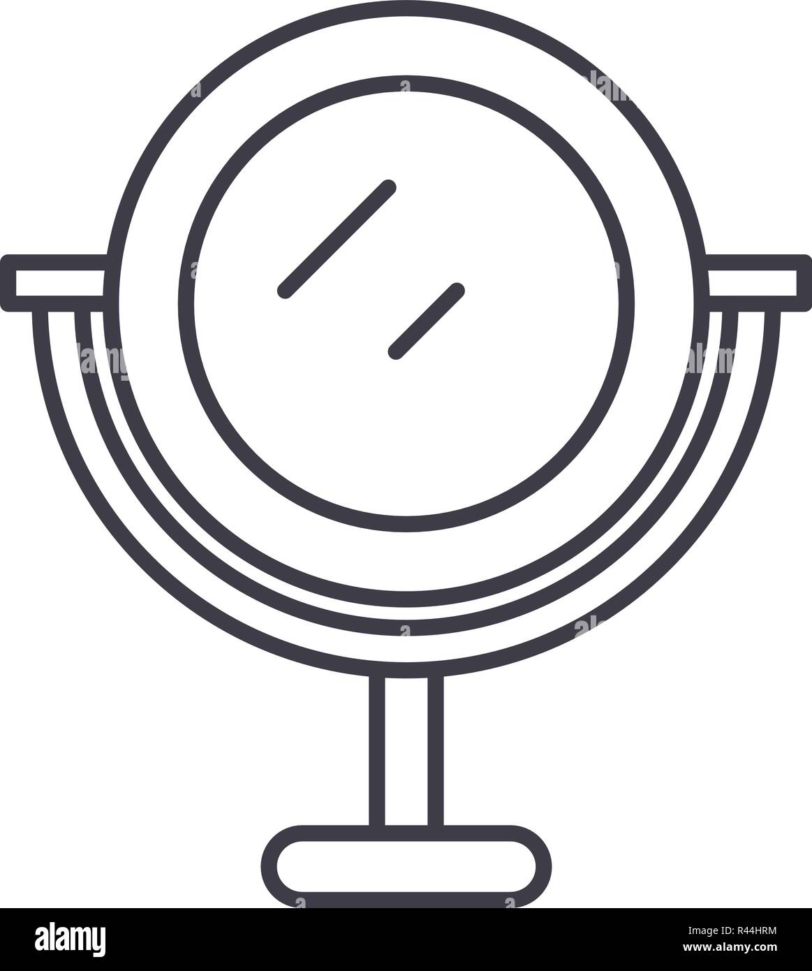 Makeup mirror line icon concept. Makeup mirror vector linear