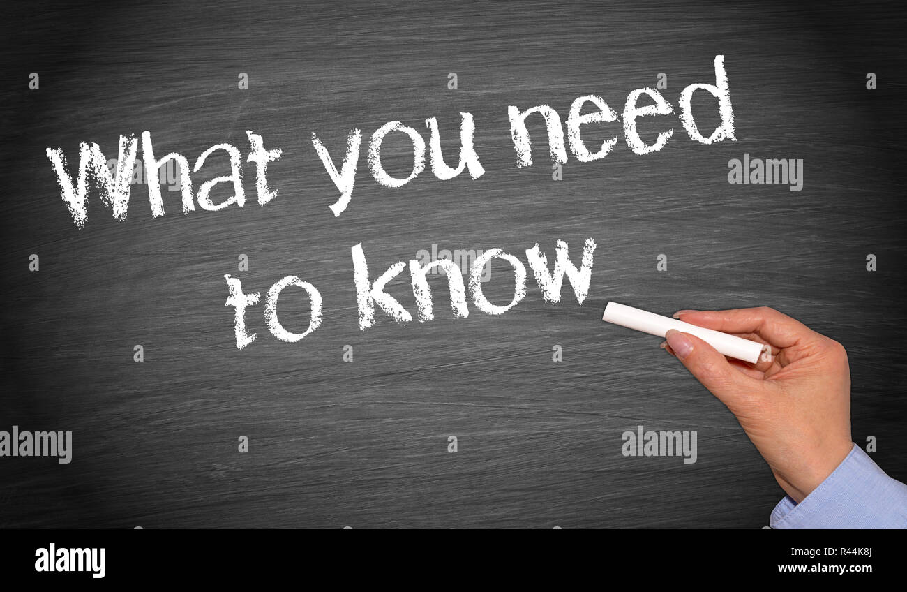 What you need to know Stock Photo - Alamy