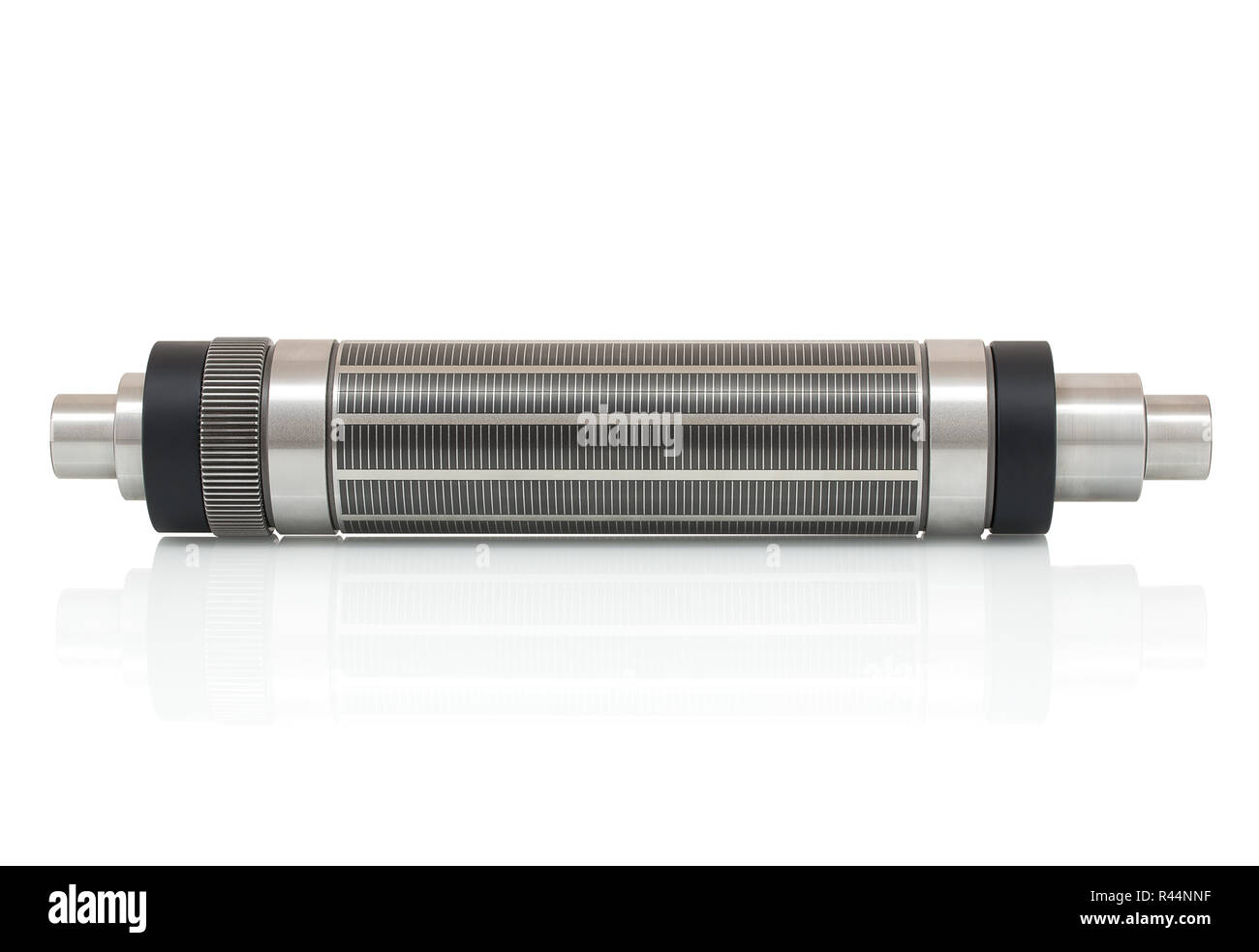 cylinder for die cut on rotary printing press isolated on white background with shadow