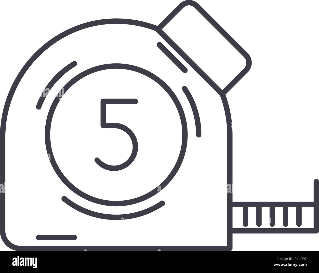Measuring tape line icon concept. Measuring tape vector linear