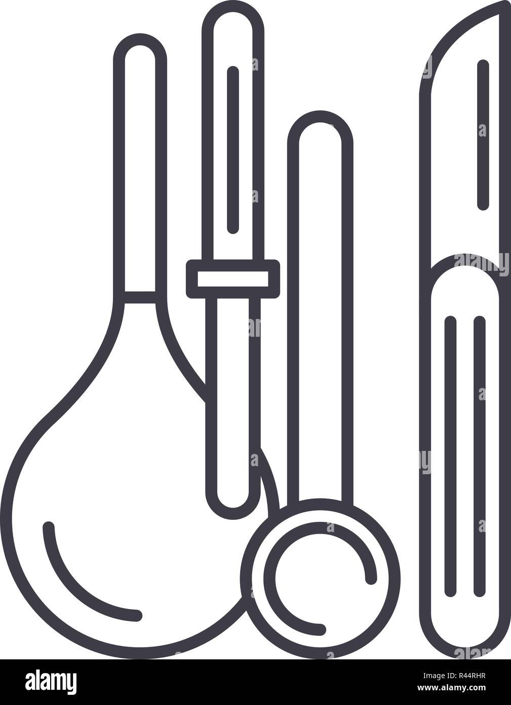 Medical instruments line icon concept. Medical instruments vector