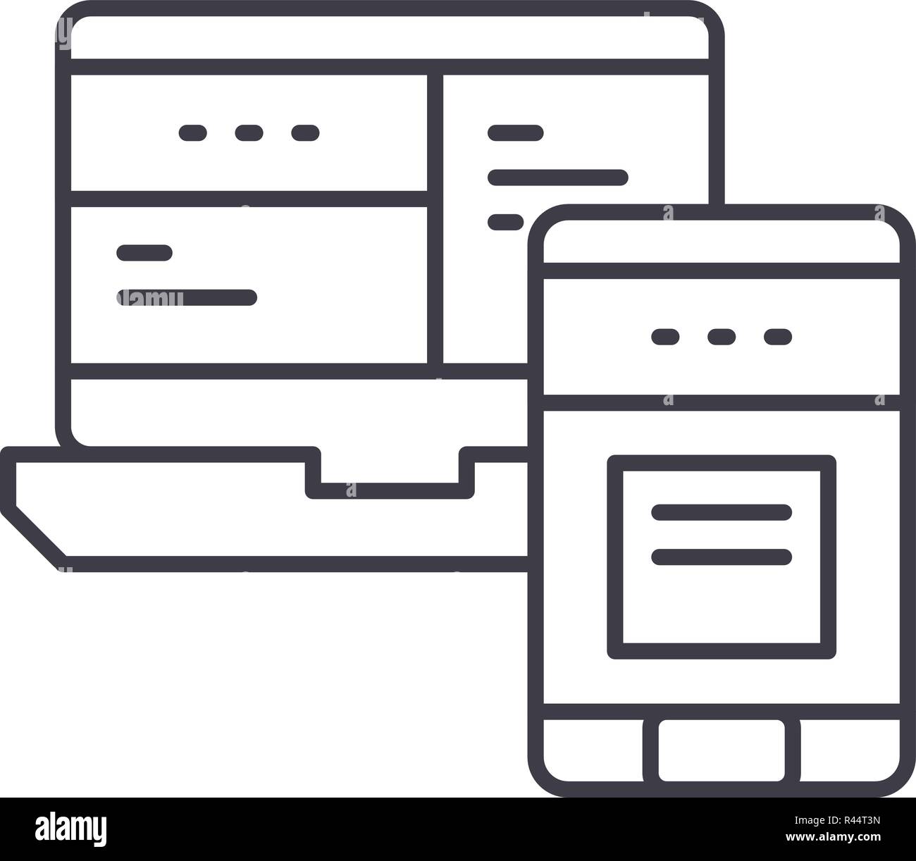 Mobile control system line icon concept. Mobile control system vector ...